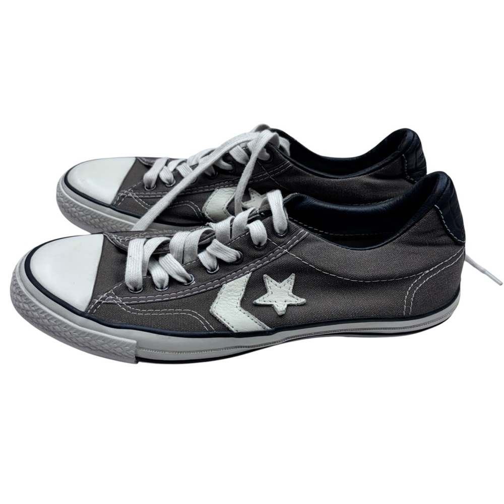 Converse John Varvatos All Star Player Grey Canvas/Leather Low Tops 8